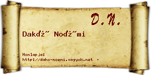 Dakó Noémi névjegykártya