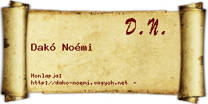 Dakó Noémi névjegykártya